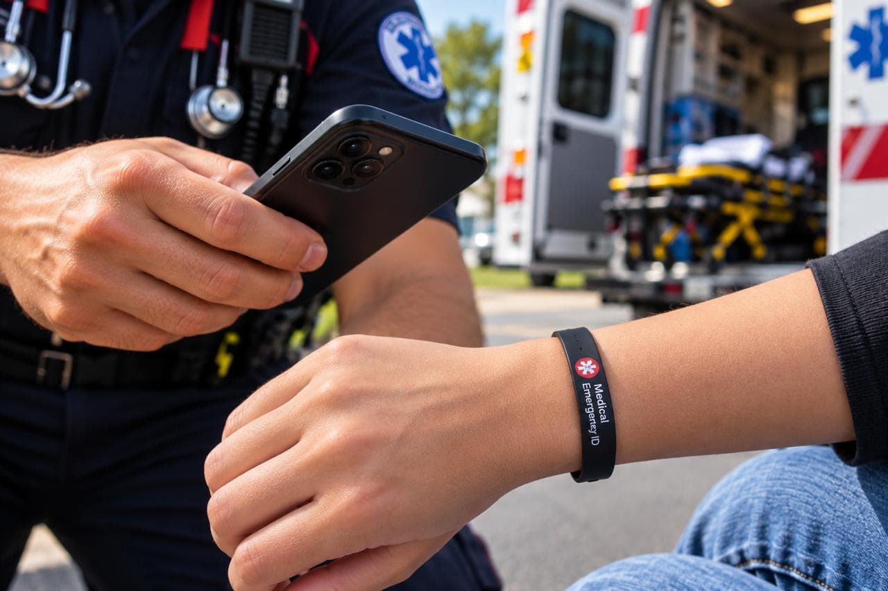 Emergency ID medical bracelet scan